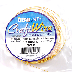 BEADSMITH 金色半圓線 21G